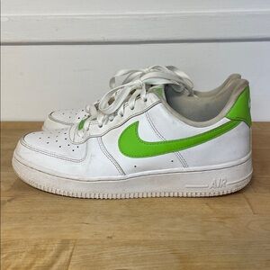 Nike Air Force 1 '07 sneakers in triple white and green women’s size 8.5